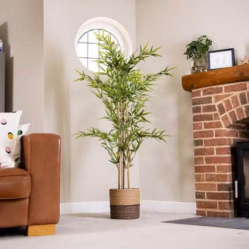 Garden Gear Artificial Bamboo Tree in Green with Basket, Height: 150 cm – 3