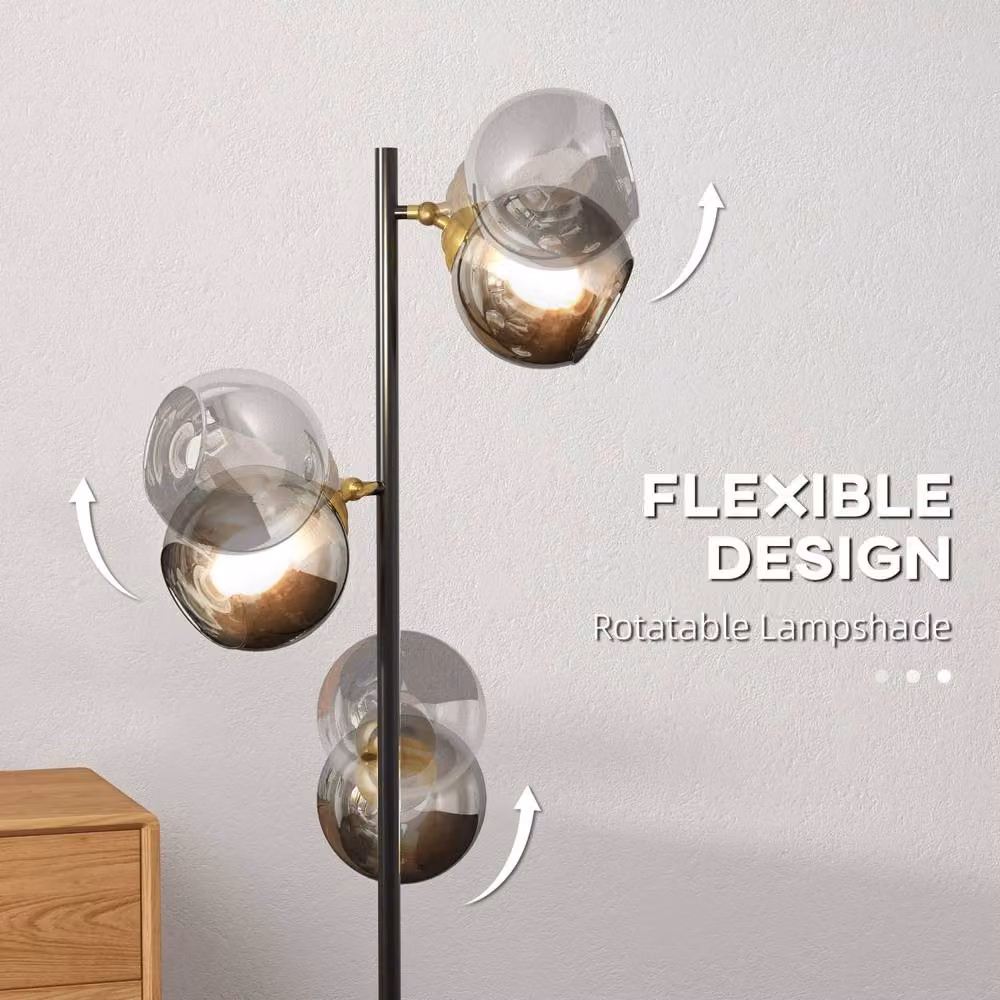 Wyld Haus Kaviro 3 Light Tree Floor Lamp in Black and Grey, Height: 162 cm – 5