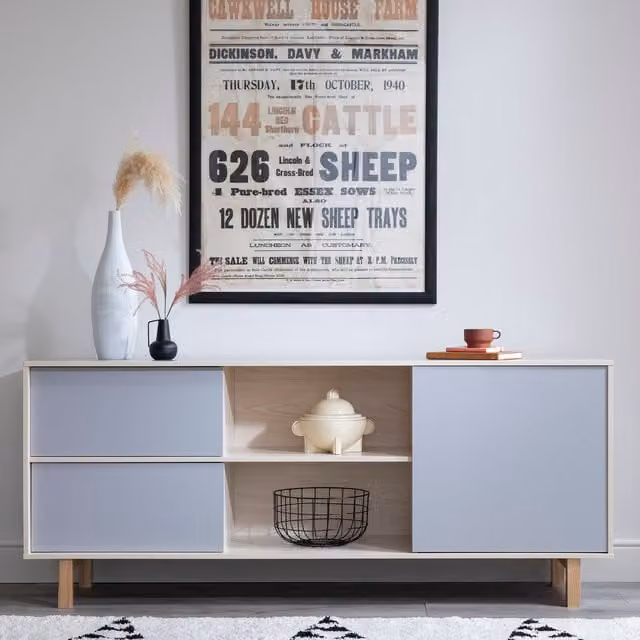Noa and Nani Modern Oak and Grey Wood Sideboard