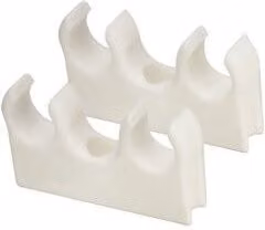Primaflow White Double Open Copper Tube Pipe Clips, 22mm, Pack of 100