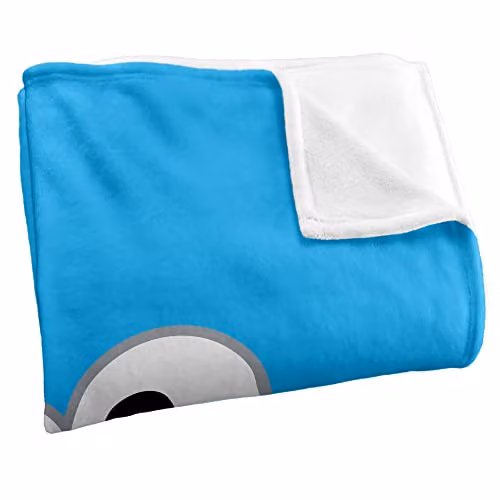 LOGOVISION Sesame Street Cookie Monster Super Soft Fleece Throw Blanket in Blue and White, W/D/H: 152 x 127 cm – 2