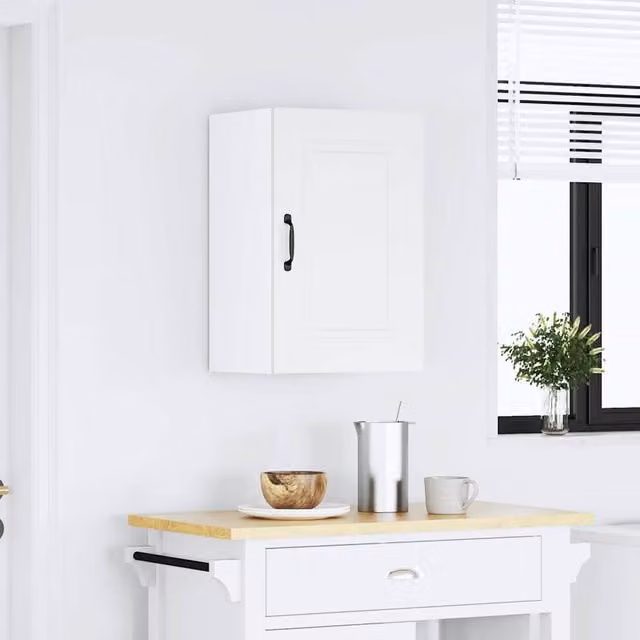 Berkfield Home Kalmar White Kitchen Wall Cabinet in Engineered Wood W/D/H: 60 x 31 x 40 cm