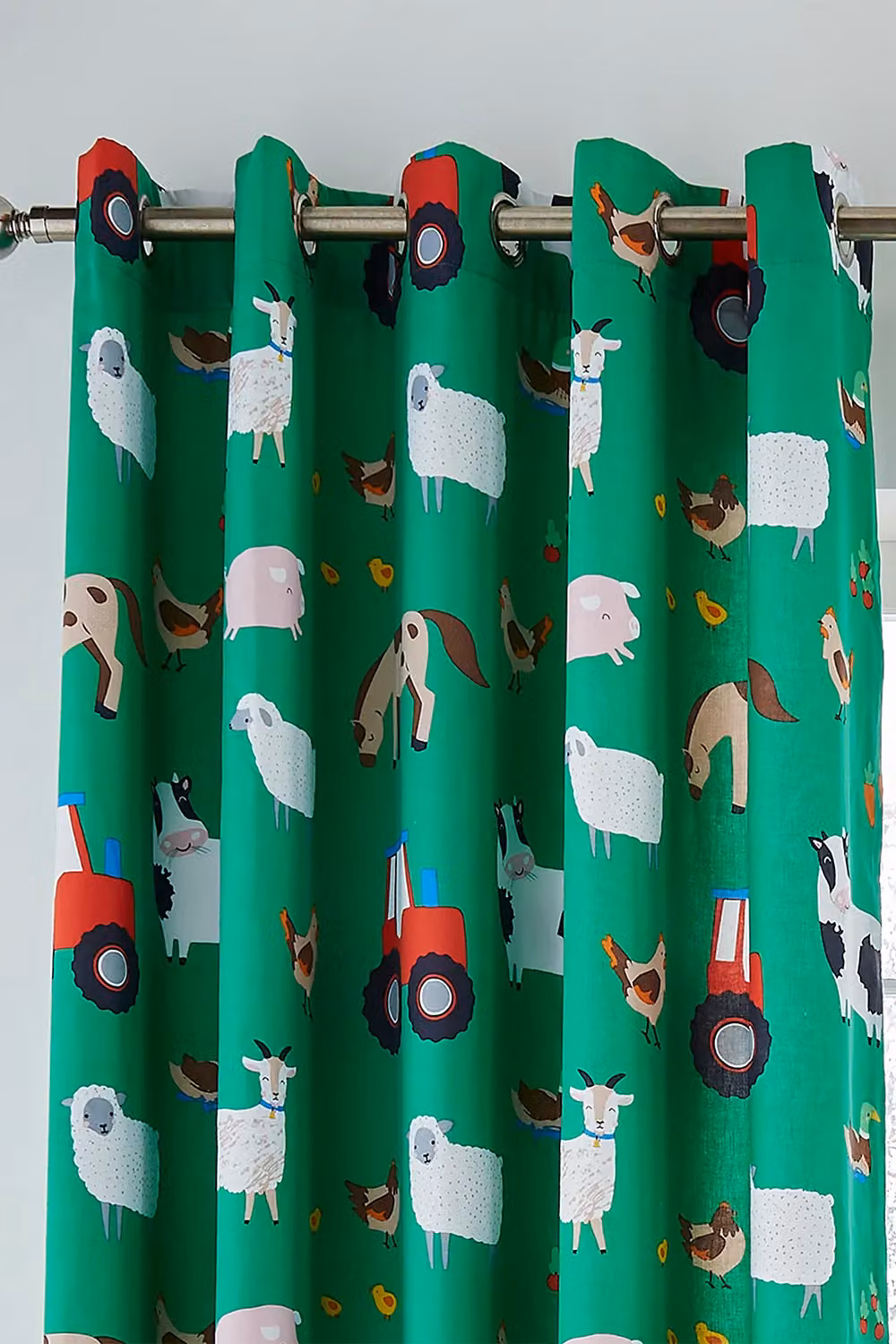 Catherine Lansfield Farmyard Animals Eyelet Curtains, Green, W: 168 cm, H: 183 cm – 4