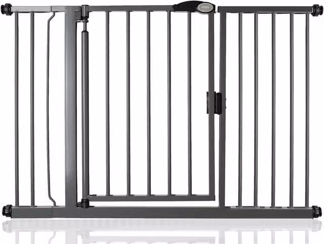 Safetots Pressure Fit Self Closing Stair Gate in Slate Grey, Width: 125.4 cm to 132.4 cm