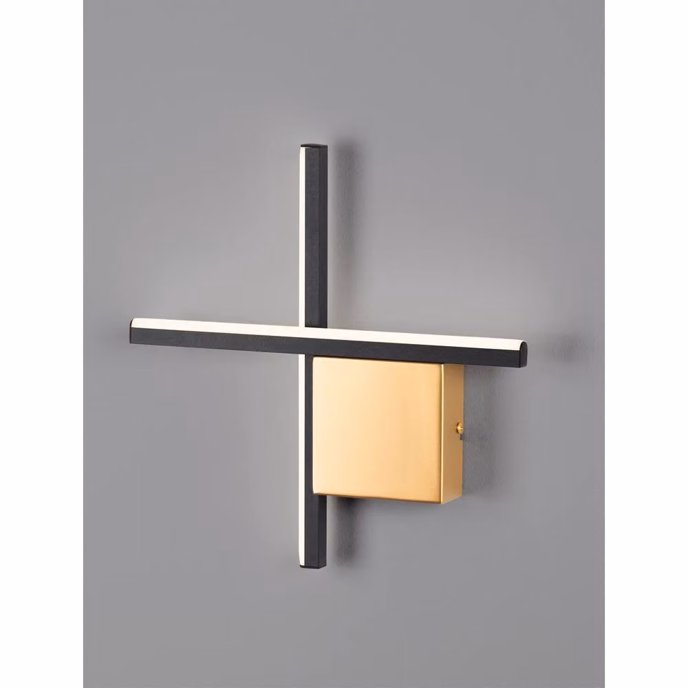 Netlighting Cross LED Wall Lamp in Black and Gold/Brass, 10W, 660lm, 3000K Warm White – 2