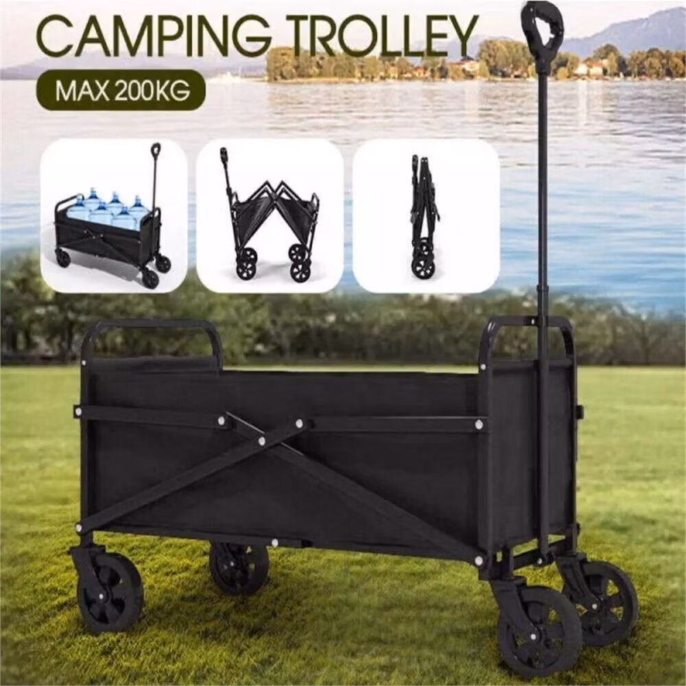 Nordara Folding Pull Along Festival Trolley Cart in Black – 3