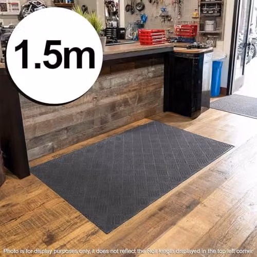 Oseasons Non-Slip Heavy Duty Floor Mat, Grey or Black, W: 150 cm, D: 120 cm – 3