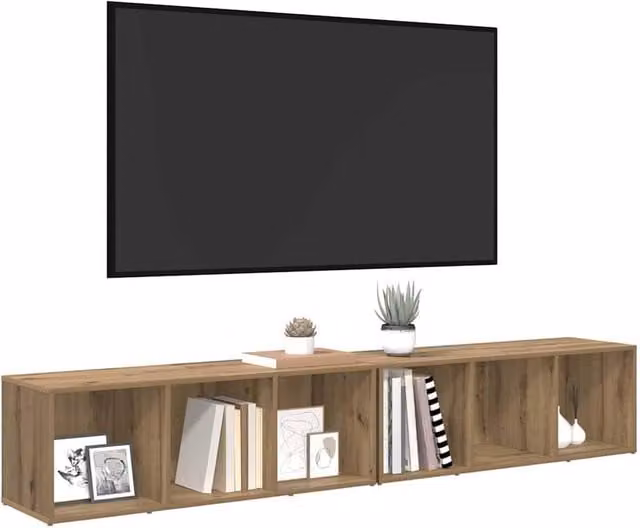 Berkfield Home Modern Artisan Oak Engineered Wood Set in Brown, 2 Pieces – 1
