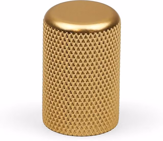 Brushed Gold Knurled Cylinder Brass Cupboard and Drawer Knob