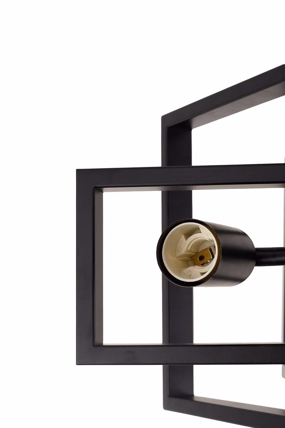 Living and Home 3-Light Industrial Semi-Flush Mount Ceiling Light in Black – 4