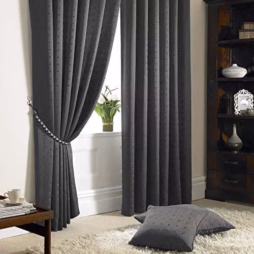 Alan Symonds Madison Pencil Pleat Opaque Curtains in Grey, W: 168 cm, H: 229 cm – 1