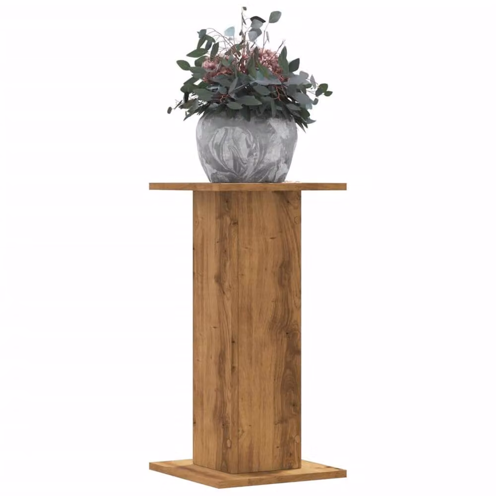 Berkfield Home Set of 2 Artisan Oak Plant Stands in Brown, W/D/H: 30 x 30 x 60 cm – 2