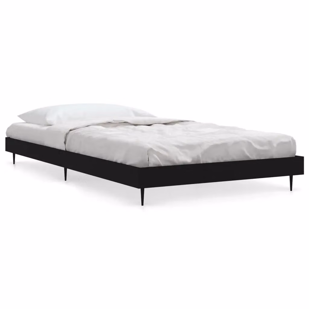 Berkfield Home Black Engineered Wood Bed Frame W: 90 cm, D: 200 cm – 2
