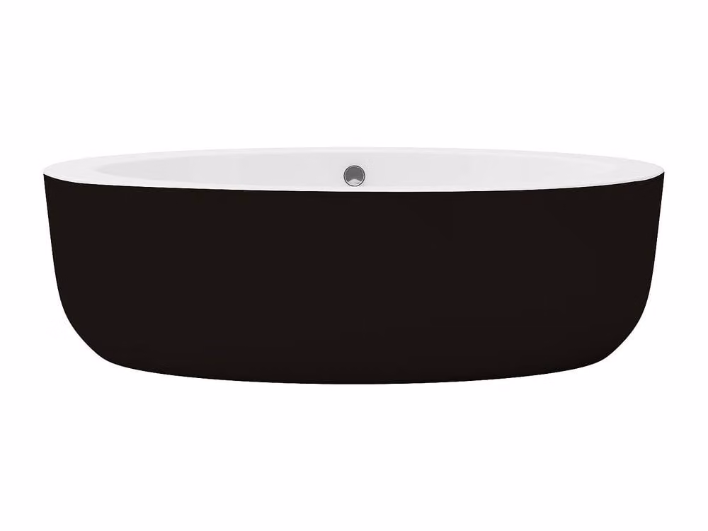 Marmati Oval Freestanding Acrylic Bathtub with Apron, Black, W/D/H: 185 x 90 x 58 cm – 2