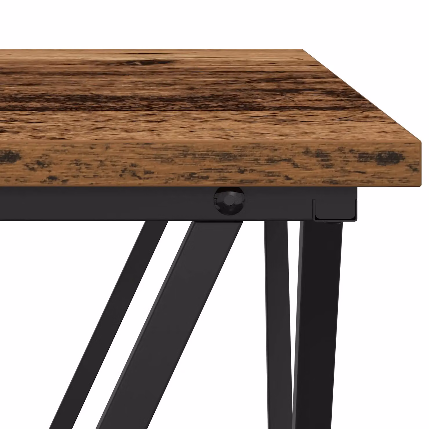 Berkfield Home Industrial Square Coffee Table in Brown with Reclaimed Wood and Metal X-Frame – 4