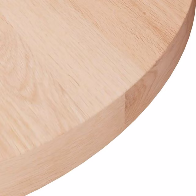Berkfield Home Round Untreated Solid Oak Table Top in Natural, Diameter: 30 cm, Thickness: 2.5 cm