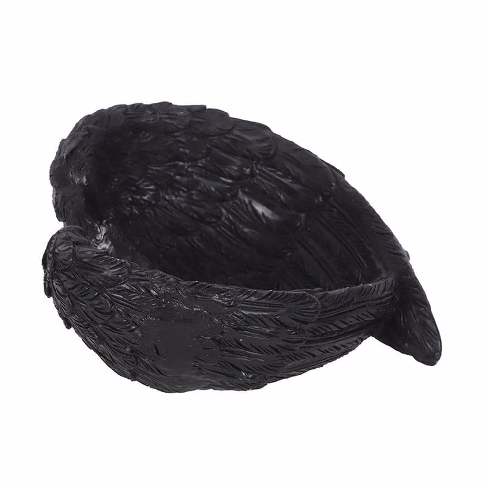 Uniqueful Raven Wings Gothic Trinket Dish in Black – 2
