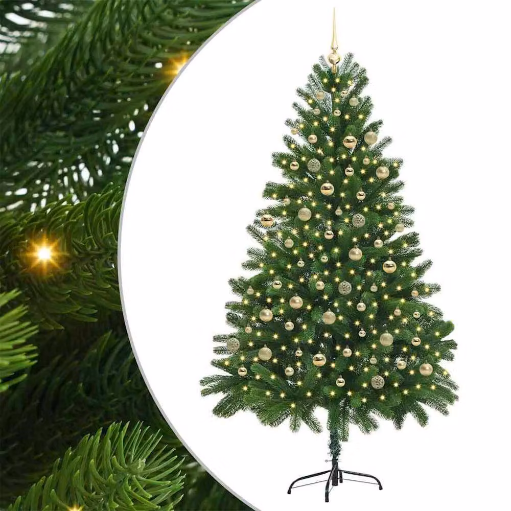 Berkfield Home Green PE Christmas Tree with 300 LEDs and Stand, Height: 210 cm – 2