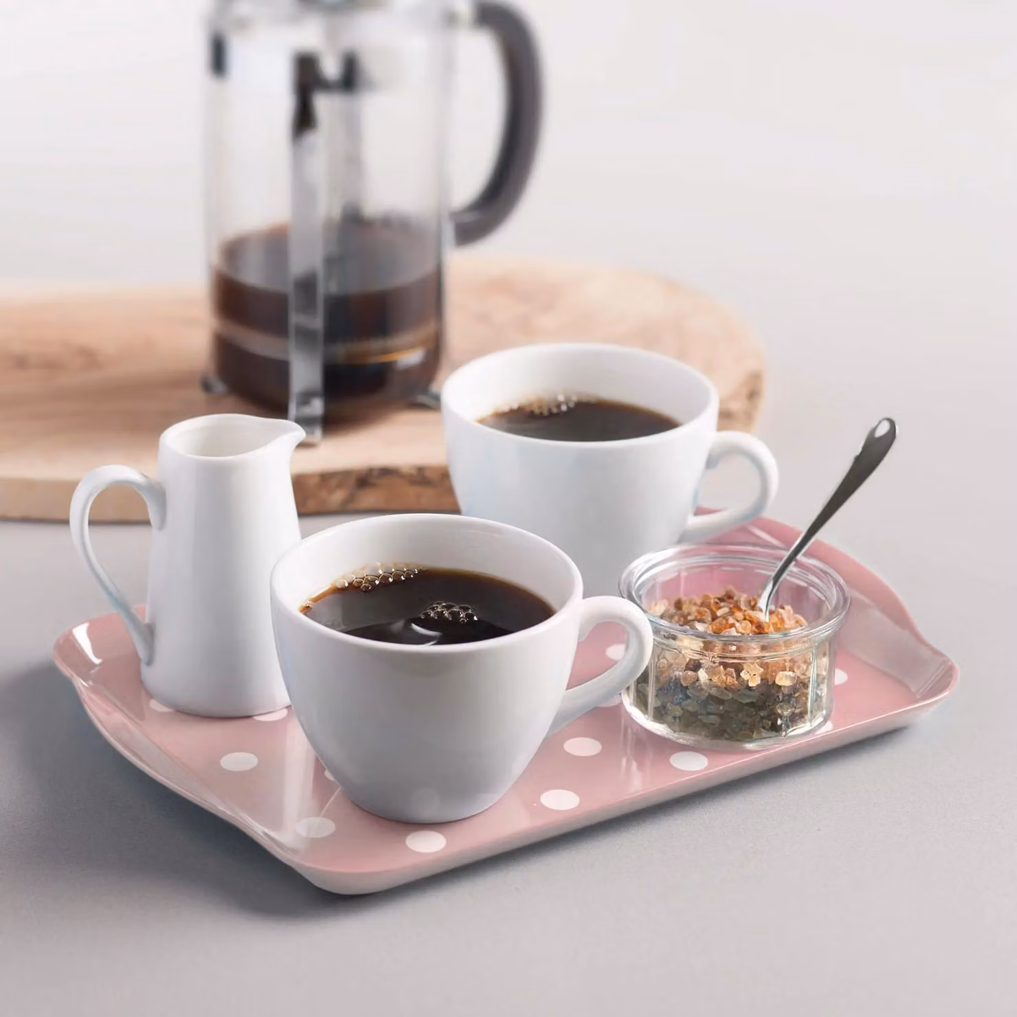 Zeal Melamine Dotted Rectangular Food Serving Tray with Handles, Pink, W: 30 cm, D: 21 cm – 2