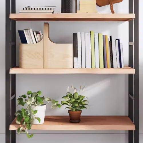 vidaXL Wall Shelf in Untreated Solid Oak, Brown, W: 100 cm, D: 60 cm, H: 2-4 cm – 2