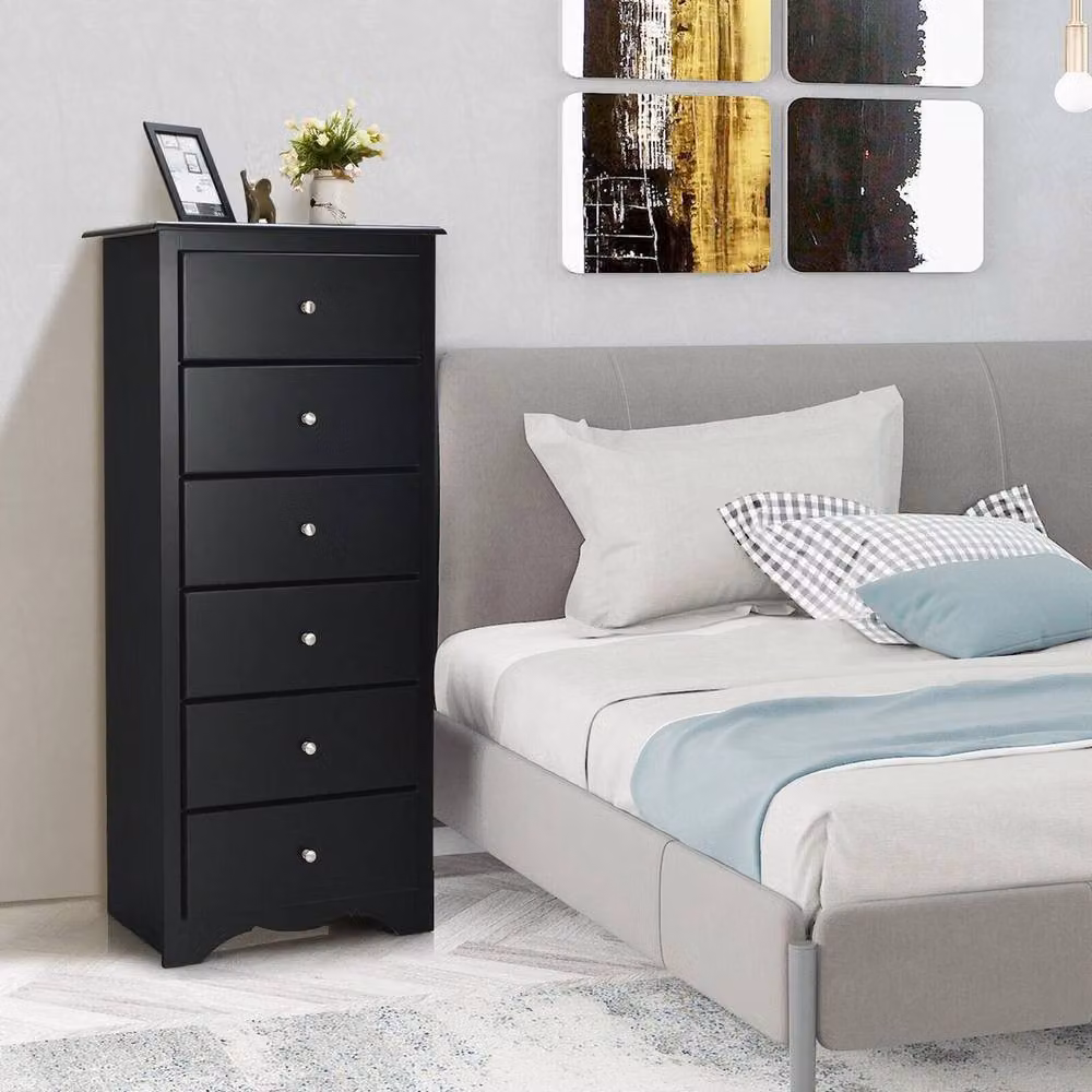 Kelvenix Modern Freestanding 6 Drawer Chest of Drawers in Black Matt – 4