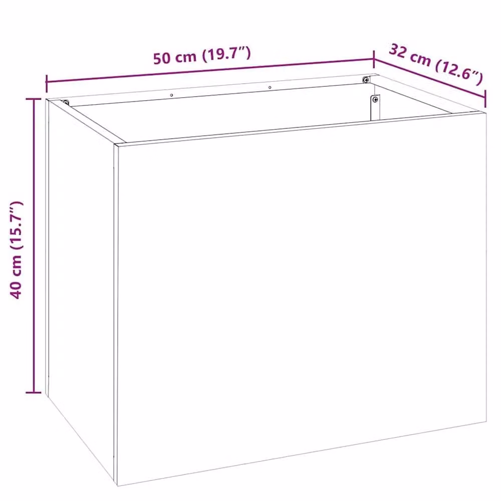 Berkfield Home Silver Galvanised Steel Garden Planter Tub W: 50 cm, D: 32 cm, H: 40 cm – 4