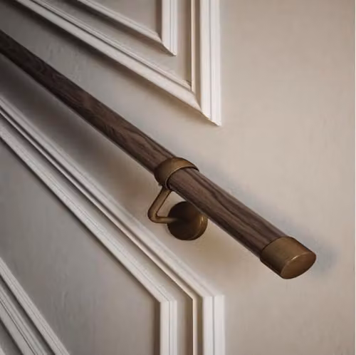 Woodworx Oak Staircase Handrail Kit with Brackets, Black, 3.6m – 1