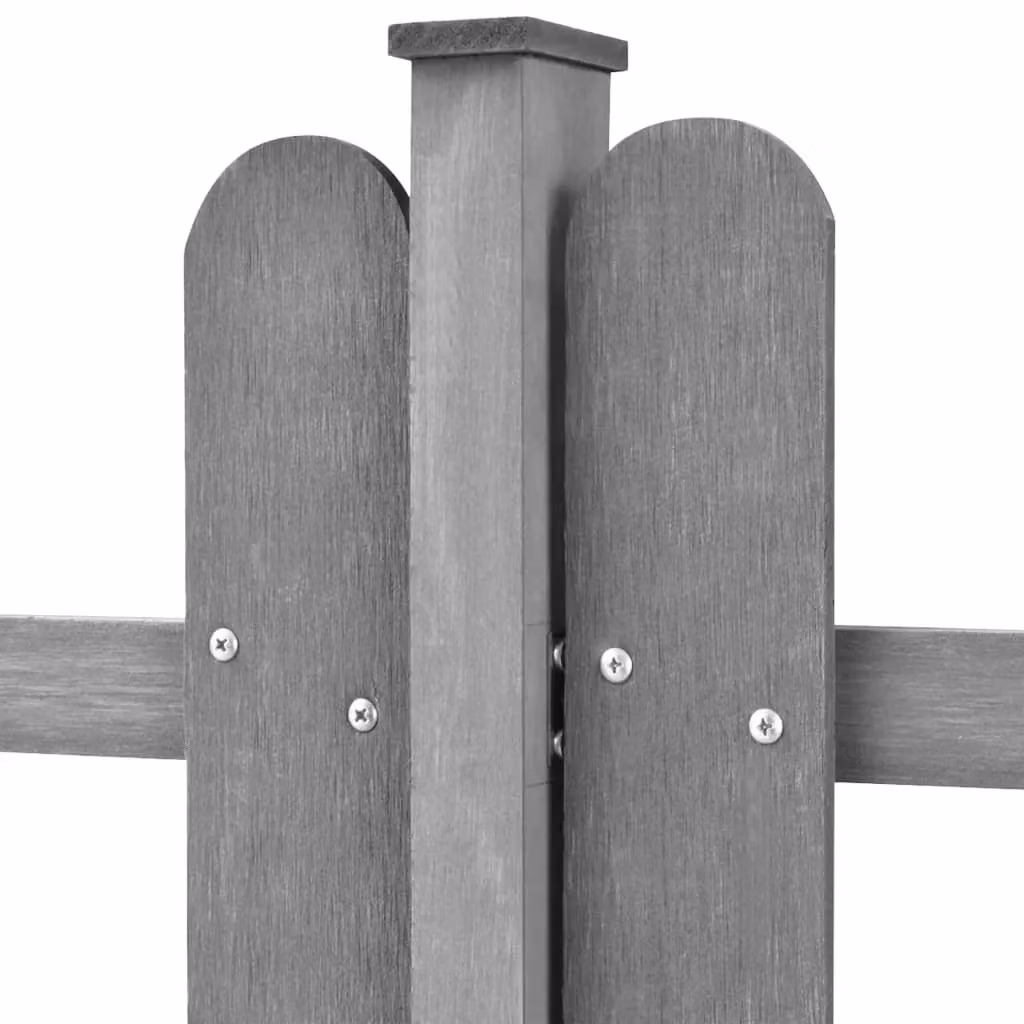 Berkfield Home Grey WPC Picket Fence with Posts, 3 Pieces, W: 600 cm, H: 60 cm – 2