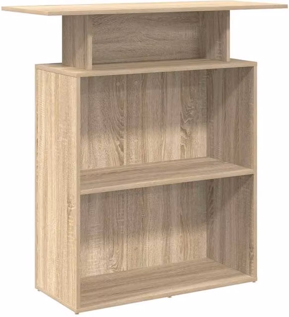 Berkfield Home Sonoma Oak Reception Desk in Light Tan Beige, W/D/H: 100 x 40 x 104 cm