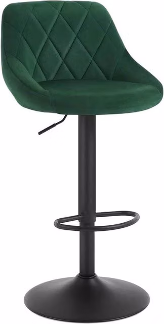 NESTLUNE Velvet Bar Stool in Green for Kitchen and Home Office, H: 100 cm, W: 15 cm – 1