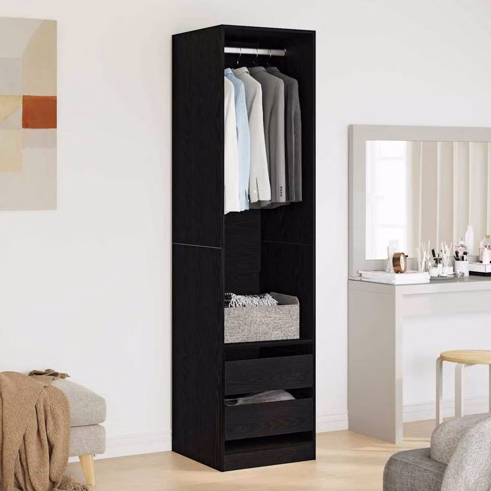 Berkfield Home Modern Black Oak Wardrobe, W/D/H: 50 x 50 x 200 cm – 2