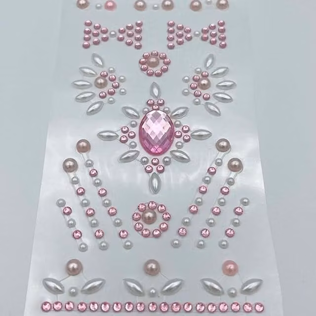 Syntego Assorted Pink and White Plastic Gems and Pearls for Adults