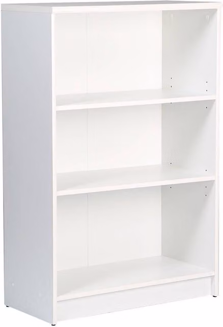 Designa Modern Glossy White Bookcase with Back Panel, Height: 107.2 cm