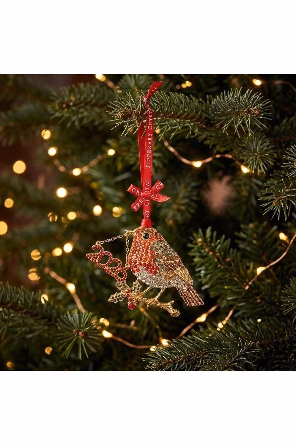 Tipperary Crystal Sparkle Robin Hanging Decoration Multicolour – 2