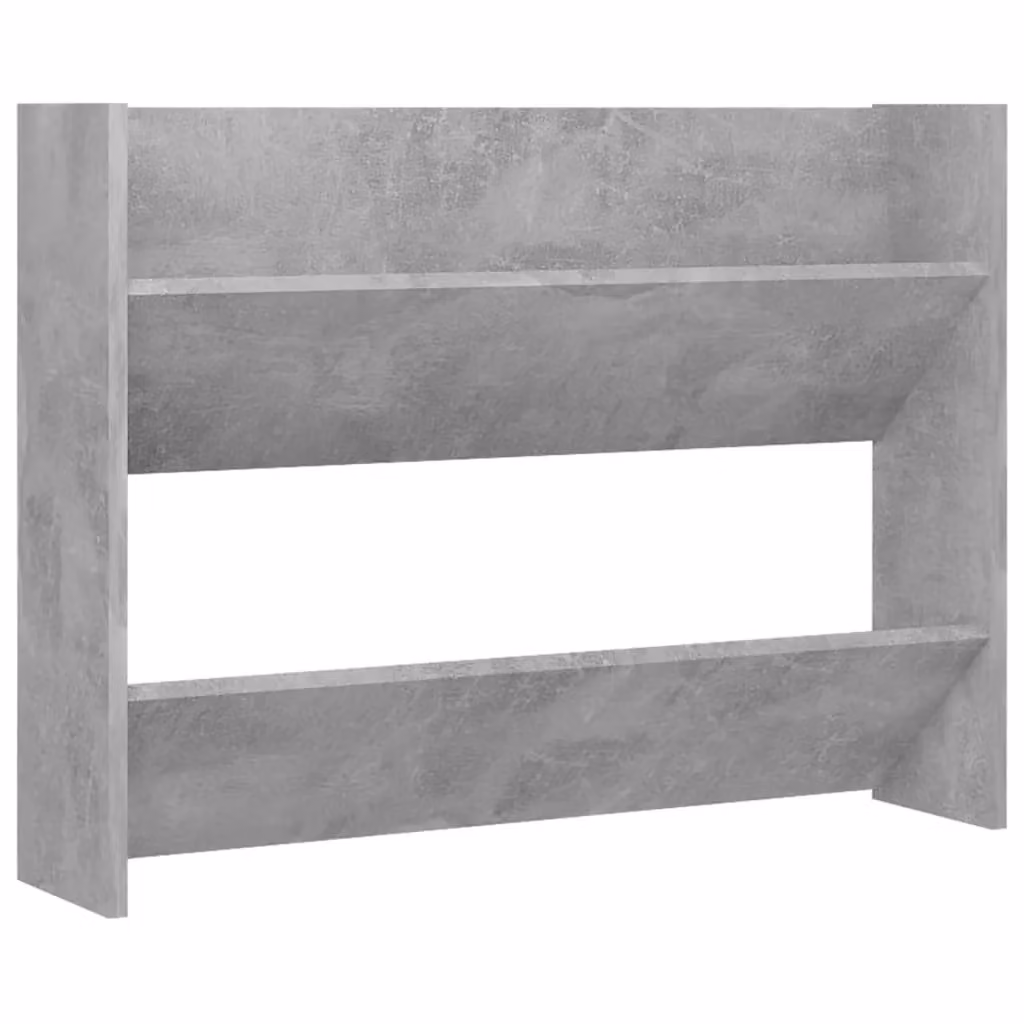 Berkfield Home Wall Mounted Shoe Cabinet in Concrete Grey, W: 80 cm, H: 60 cm, D: 18 cm – 2