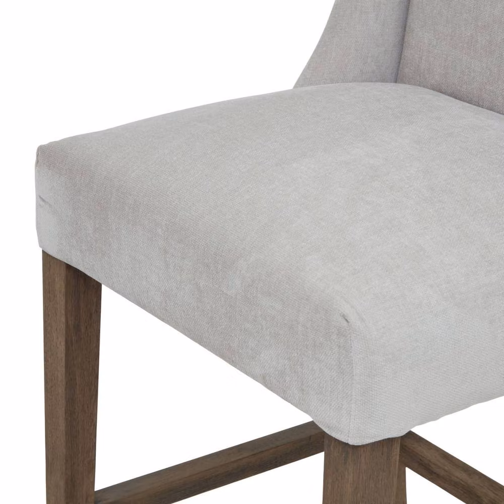 Wyld Haus Parma Arched Upholstered Bar Stool in Grey with Oak Legs – 3