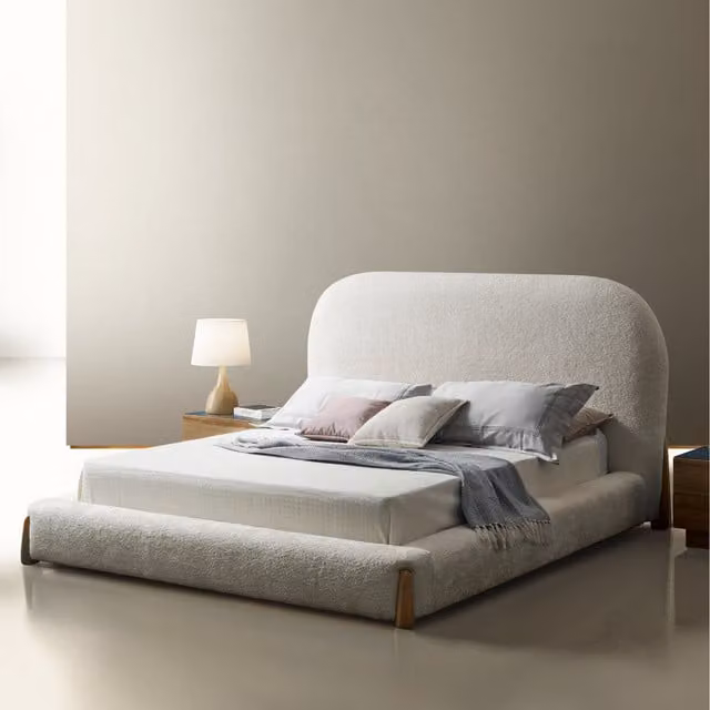 Birlea Amalfi White Upholstered Bouclé Bed