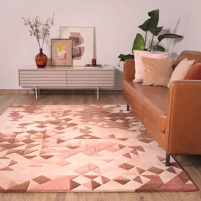 The Rug Shop UK Modern Geometric Multicolour Handmade Area Rug, W: 200 cm, L: 290 cm