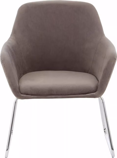 Orsina Grey Velvet Lounge Chair with Armrests and Backrest