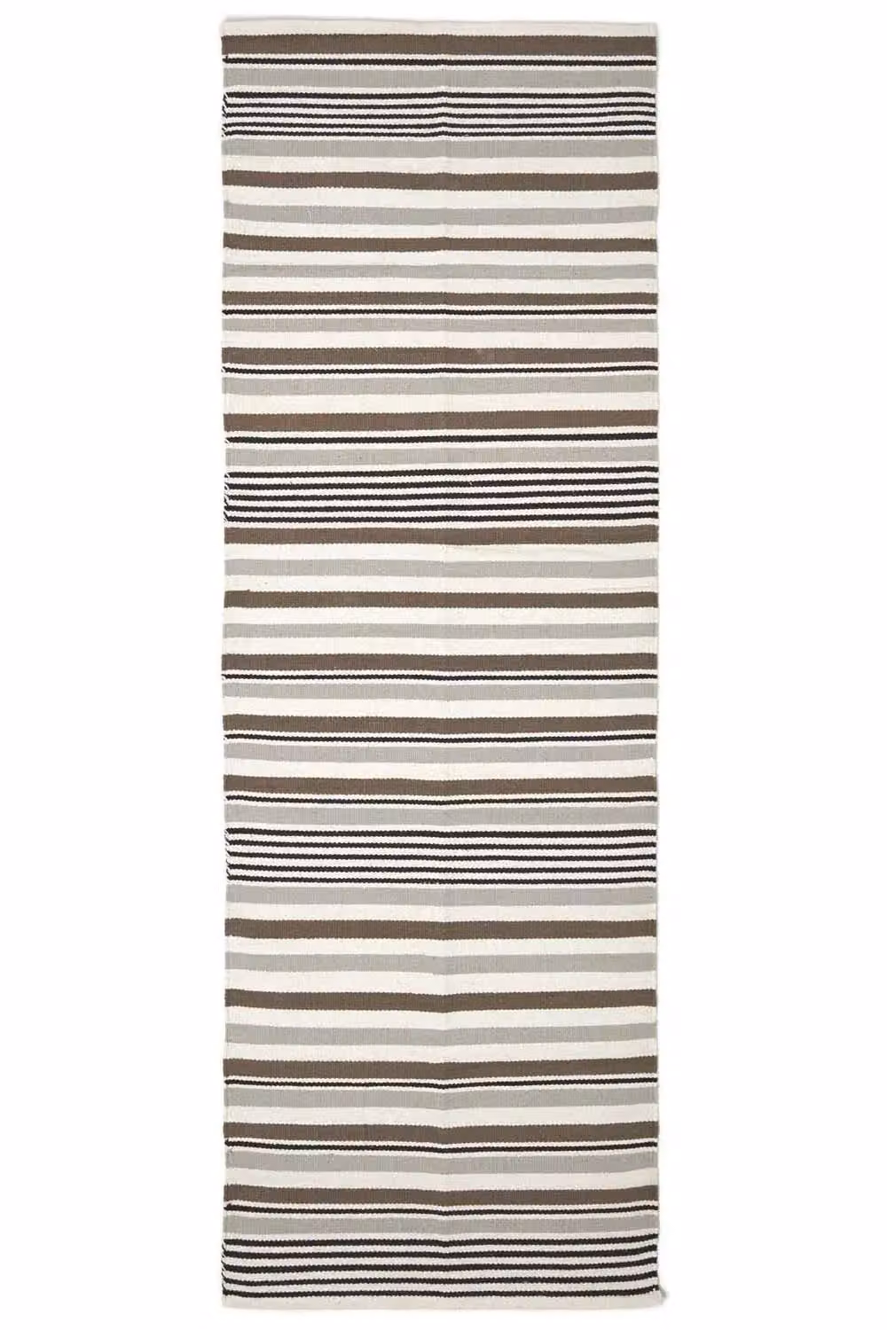 Homescapes Scandinavian Style Striped Cotton Hall Runner in Black and Grey, W: 66 cm, L: 200 cm – 2