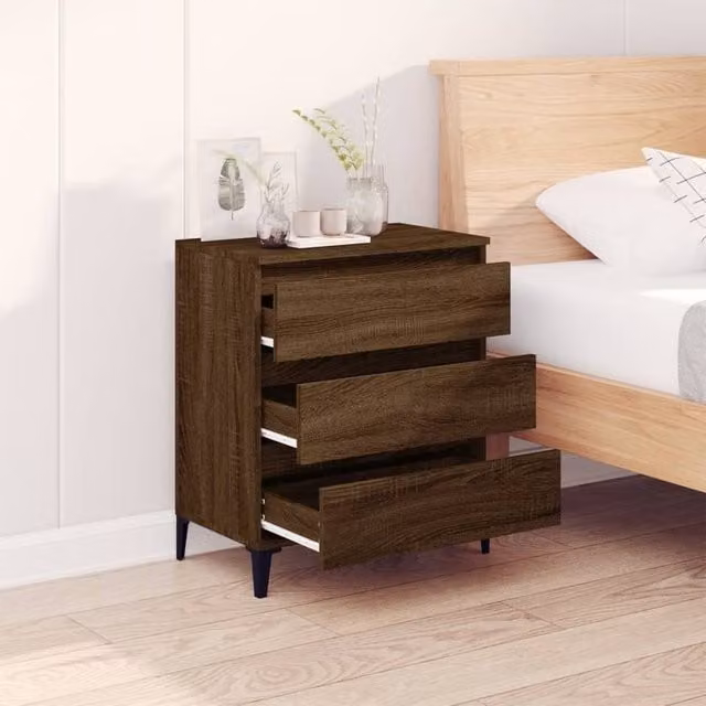 Berkfield Home Modern Brown Oak Sideboard, W/D/H: 60 x 35 x 70 cm – 1