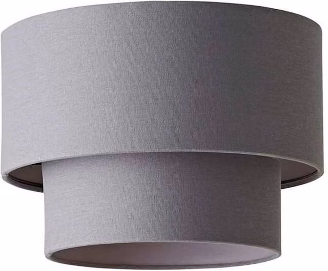 FORGEVIO Modern Grey Fabric Cylinder Lamp Shade for Ceiling Lights