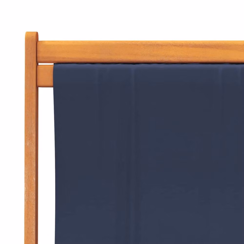 Berkfield Home Set of 2 Durable Folding Beach Chairs with Armrests in Blue Fabric and Treated Hardwood – 5