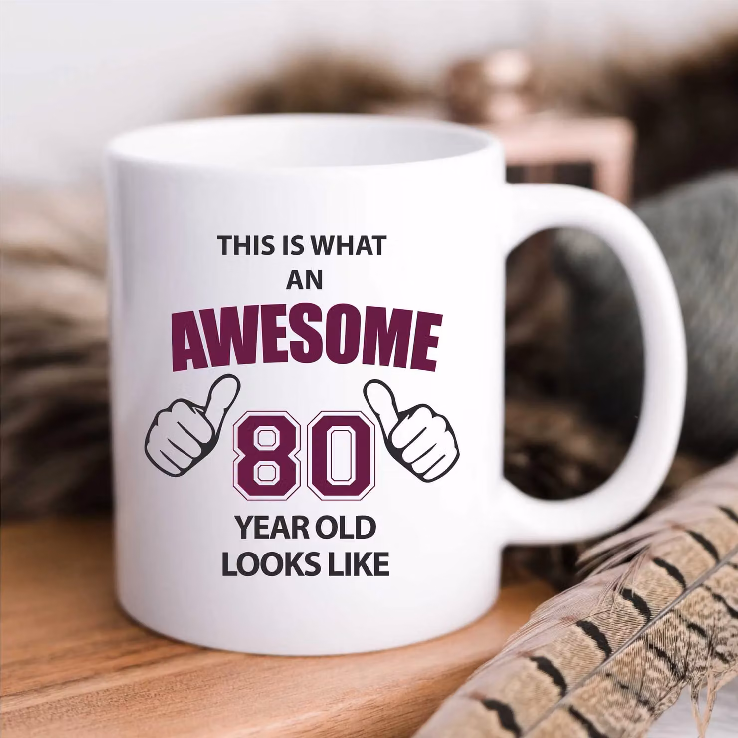 60 Second Makeover Limited Awesome 80 Year Old Ceramic Mug in White – 2