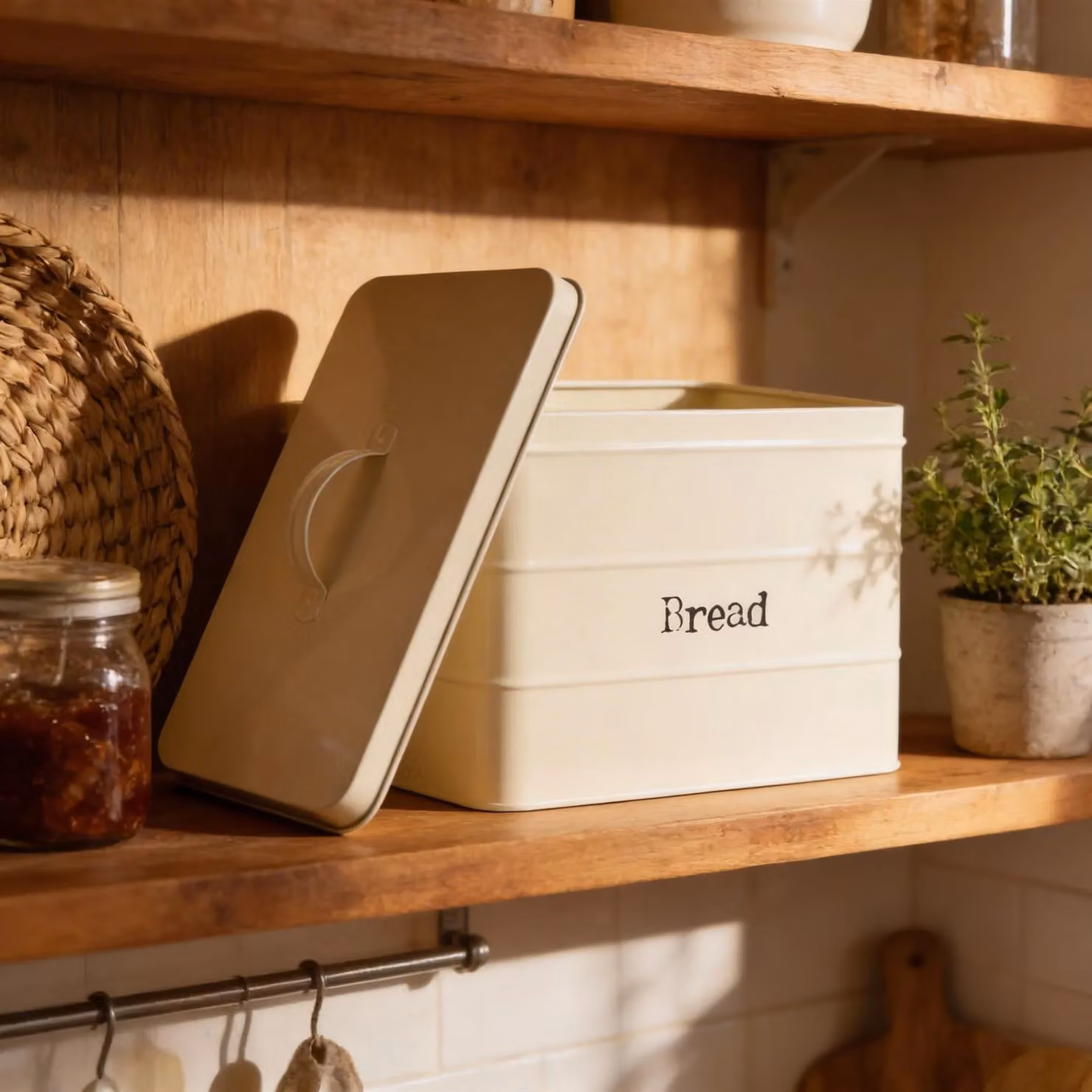 Harbour Housewares Airtight Metal Bread Bin in Grey and Multicolour – 5