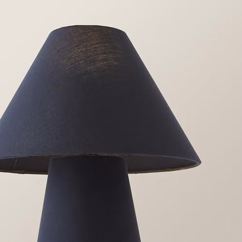 ValueLights Freddie Blue Fabric Tapered Cone Table Lamp – 3