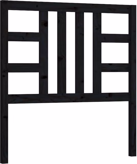 Berkfield Home Black Solid Pine Wood Bed Headboard, W/D/H: 81 x 4 x 100 cm