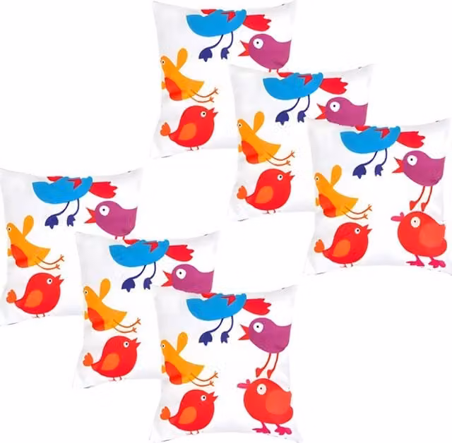 Gardenista Birdie Printed Outdoor Scatter Cushion Set of 6, Multicolour, Polyester