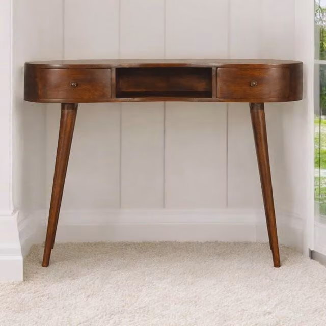 Artisan Furniture Mango Wood Scandinavian Writing Desk in Brown