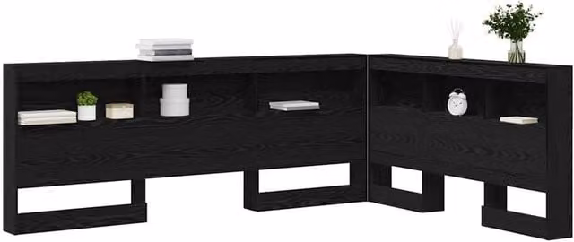 Berkfield Home Storage Headboard with Shelf in Black Oak, Width: 140 cm